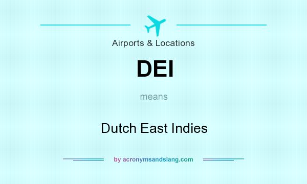 What does DEI mean? It stands for Dutch East Indies