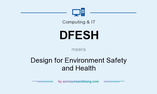 What does DFESH mean? It stands for Design for Environment Safety and Health