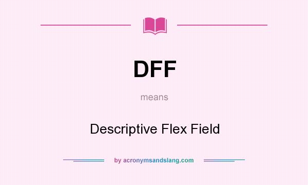 What does DFF mean? It stands for Descriptive Flex Field