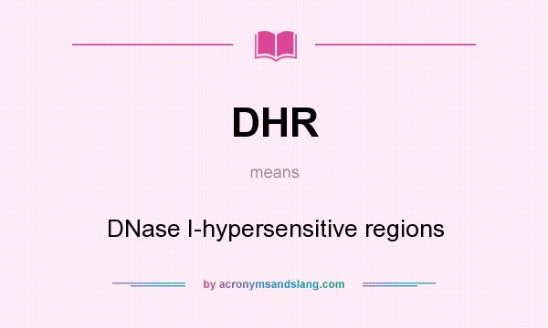 What does DHR mean? It stands for DNase I-hypersensitive regions