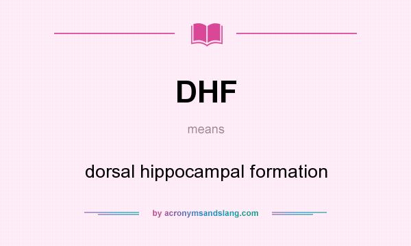 What does DHF mean? It stands for dorsal hippocampal formation