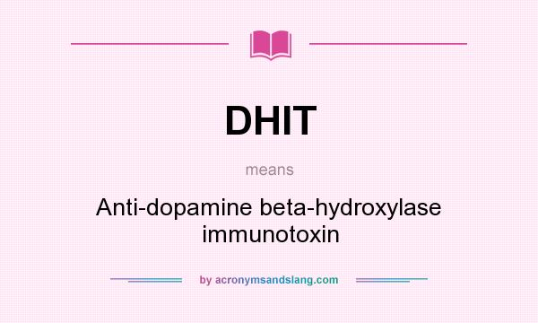 What does DHIT mean? It stands for Anti-dopamine beta-hydroxylase immunotoxin