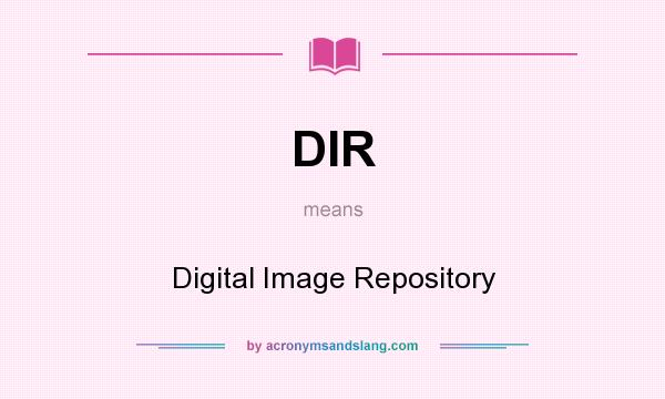 What does DIR mean? It stands for Digital Image Repository