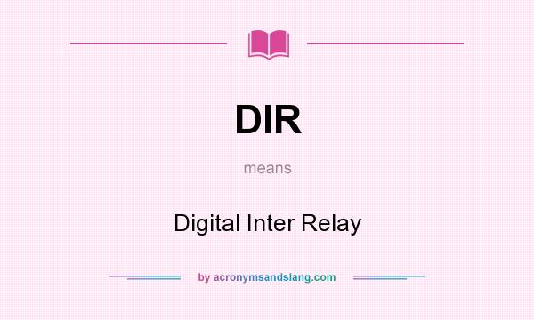 What does DIR mean? It stands for Digital Inter Relay