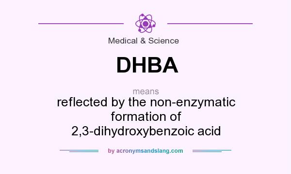What does DHBA mean? It stands for reflected by the non-enzymatic formation of 2,3-dihydroxybenzoic acid