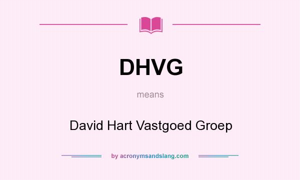 What does DHVG mean? It stands for David Hart Vastgoed Groep
