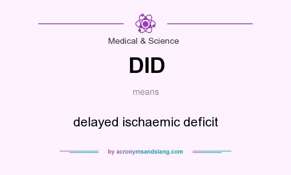 What does DID mean? It stands for delayed ischaemic deficit