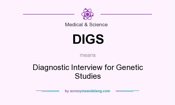 What does DIGS mean? It stands for Diagnostic Interview for Genetic Studies