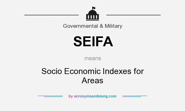 What does SEIFA mean? It stands for Socio Economic Indexes for Areas