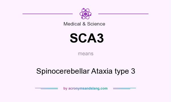 What does SCA3 mean? It stands for Spinocerebellar Ataxia type 3