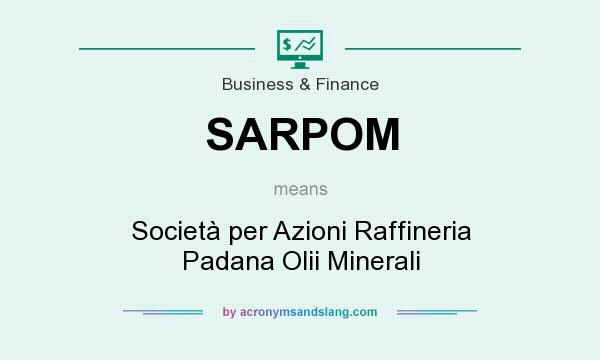 What does SARPOM mean? It stands for Società per Azioni Raffineria Padana Olii Minerali