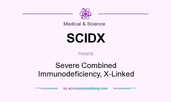 What does SCIDX mean? It stands for Severe Combined Immunodeficiency, X-Linked