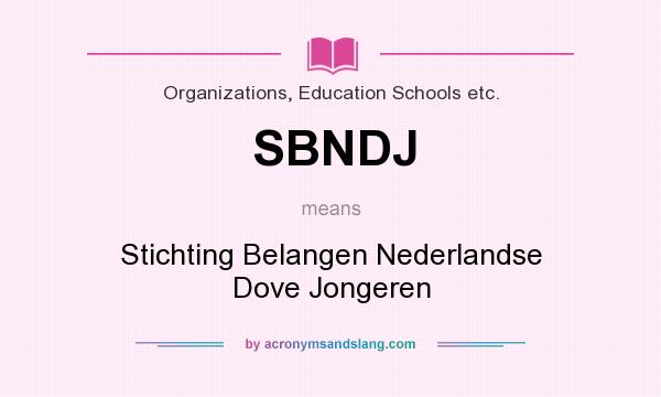 What does SBNDJ mean? It stands for Stichting Belangen Nederlandse Dove Jongeren