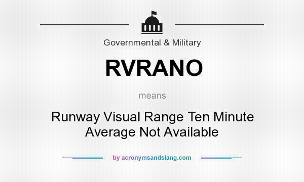 What does RVRANO mean? It stands for Runway Visual Range Ten Minute Average Not Available