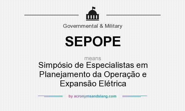What does SEPOPE mean? It stands for Simpósio de Especialistas em Planejamento da Operação e Expansão Elétrica