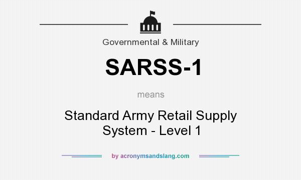 What does SARSS-1 mean? It stands for Standard Army Retail Supply System - Level 1