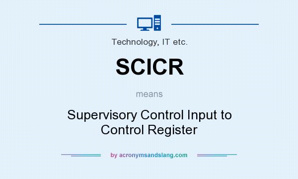 What does SCICR mean? It stands for Supervisory Control Input to Control Register