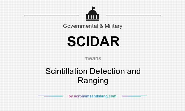 What does SCIDAR mean? It stands for Scintillation Detection and Ranging