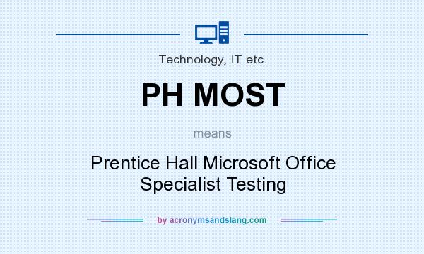 What does PH MOST mean? It stands for Prentice Hall Microsoft Office Specialist Testing
