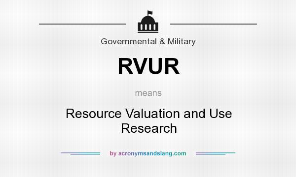 What does RVUR mean? It stands for Resource Valuation and Use Research