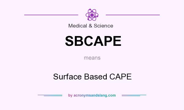 What does SBCAPE mean? It stands for Surface Based CAPE