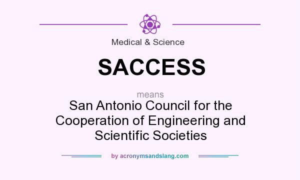 What does SACCESS mean? It stands for San Antonio Council for the Cooperation of Engineering and Scientific Societies