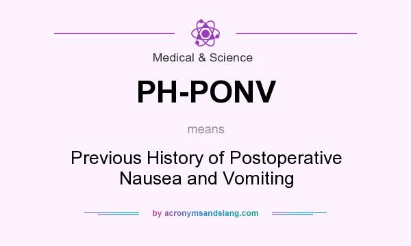 What does PH-PONV mean? It stands for Previous History of Postoperative Nausea and Vomiting