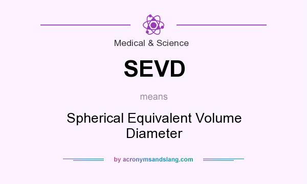 What does SEVD mean? It stands for Spherical Equivalent Volume Diameter