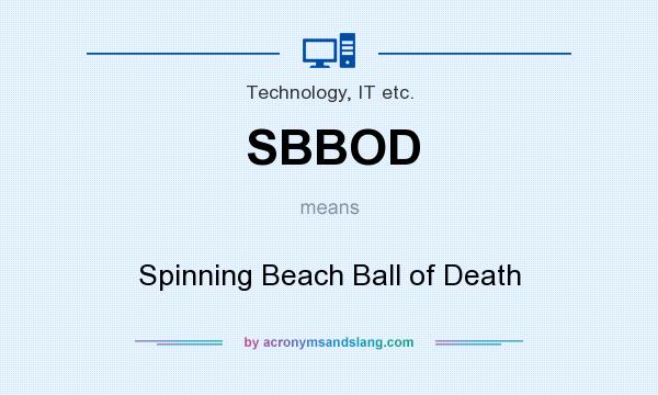What does SBBOD mean? It stands for Spinning Beach Ball of Death