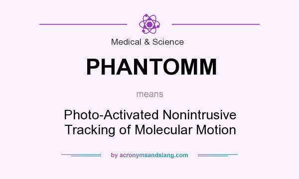 What does PHANTOMM mean? It stands for Photo-Activated Nonintrusive Tracking of Molecular Motion