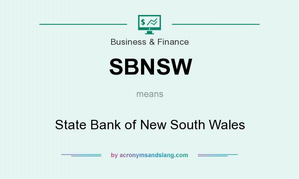 What does SBNSW mean? It stands for State Bank of New South Wales