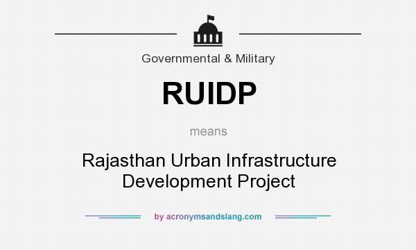 What does RUIDP mean? It stands for Rajasthan Urban Infrastructure Development Project