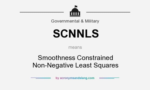 What does SCNNLS mean? It stands for Smoothness Constrained Non-Negative Least Squares