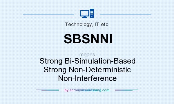 What does SBSNNI mean? It stands for Strong Bi-Simulation-Based Strong Non-Deterministic Non-Interference