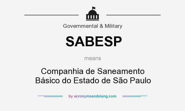 What does SABESP mean? It stands for Companhia de Saneamento Básico do Estado de São Paulo