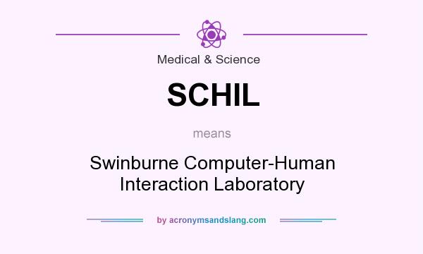What does SCHIL mean? It stands for Swinburne Computer-Human Interaction Laboratory
