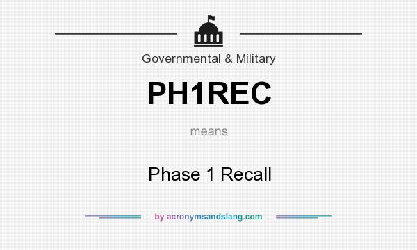 What does PH1REC mean? It stands for Phase 1 Recall