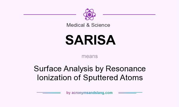What does SARISA mean? It stands for Surface Analysis by Resonance Ionization of Sputtered Atoms
