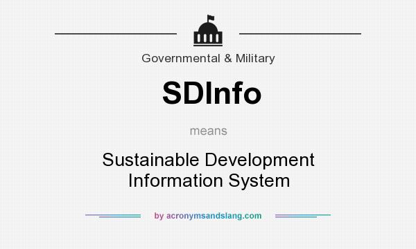 What does SDInfo mean? It stands for Sustainable Development Information System