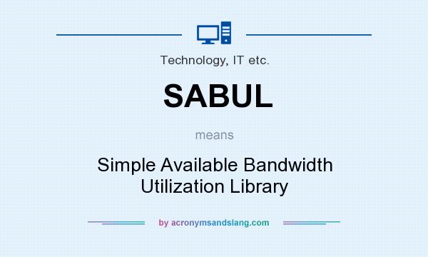 What does SABUL mean? It stands for Simple Available Bandwidth Utilization Library