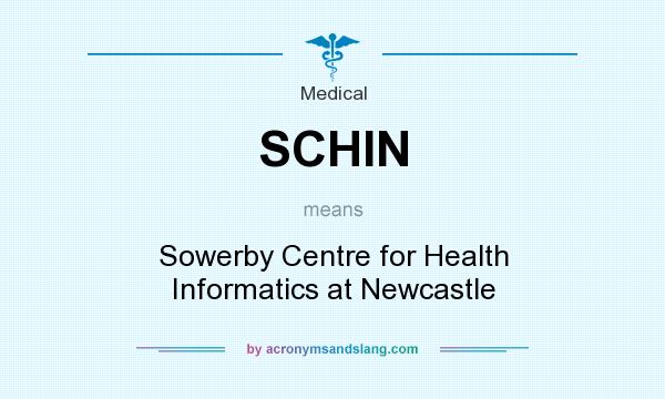 What does SCHIN mean? It stands for Sowerby Centre for Health Informatics at Newcastle