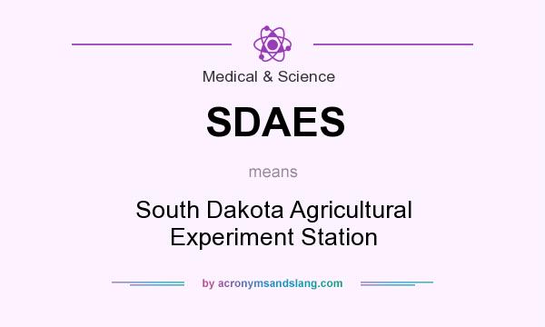 What does SDAES mean? It stands for South Dakota Agricultural Experiment Station