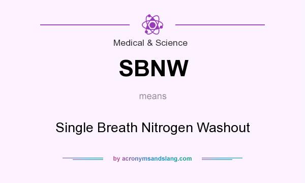 What does SBNW mean? It stands for Single Breath Nitrogen Washout
