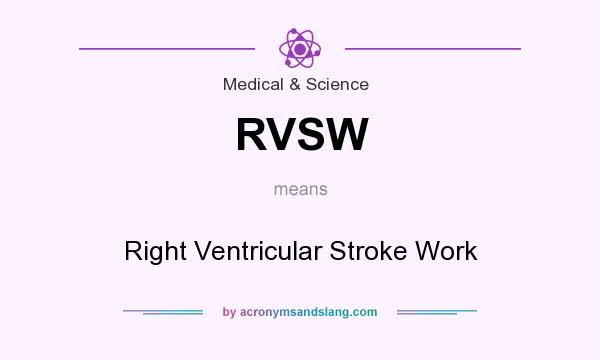 What does RVSW mean? It stands for Right Ventricular Stroke Work