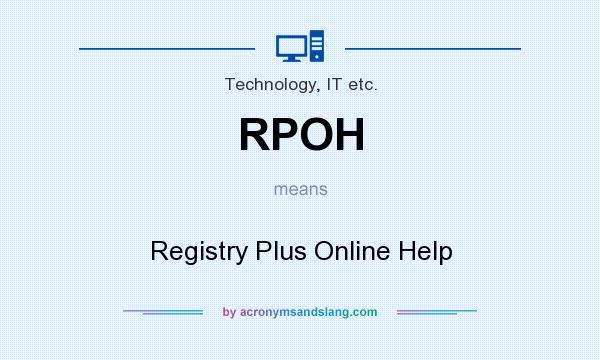 What does RPOH mean? It stands for Registry Plus Online Help