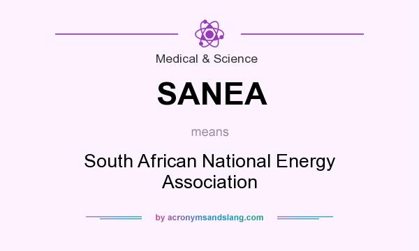 What does SANEA mean? It stands for South African National Energy Association