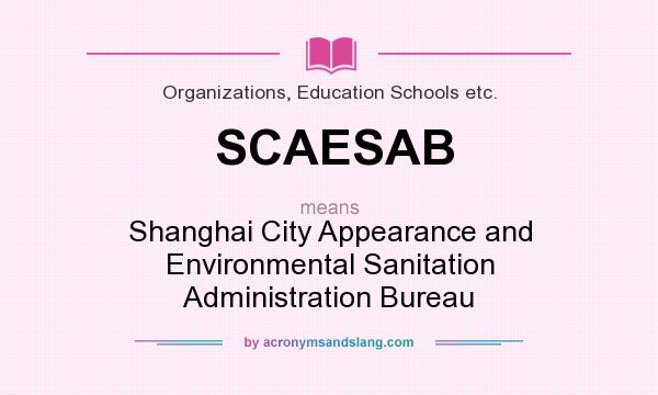 What does SCAESAB mean? It stands for Shanghai City Appearance and Environmental Sanitation Administration Bureau