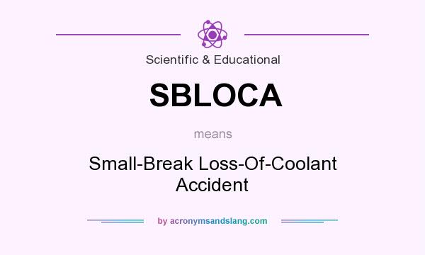 What does SBLOCA mean? It stands for Small-Break Loss-Of-Coolant Accident
