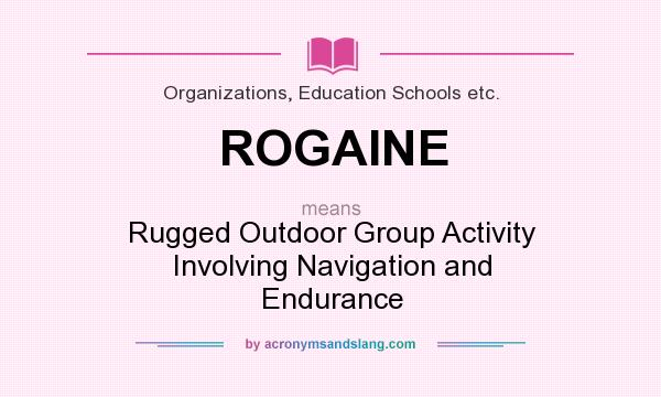 What does ROGAINE mean? It stands for Rugged Outdoor Group Activity Involving Navigation and Endurance