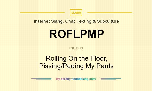 What does ROFLPMP mean? It stands for Rolling On the Floor, Pissing/Peeing My Pants